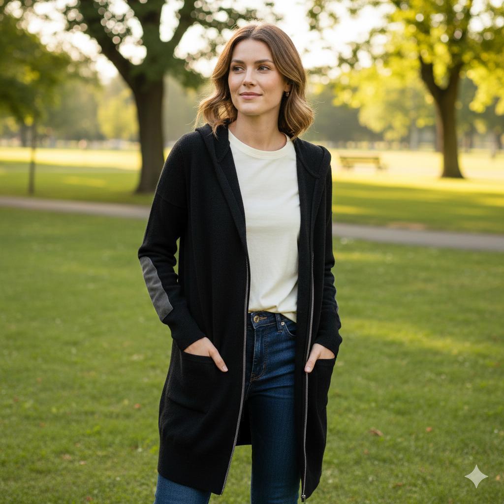 ファビアナフィリッピ フード ニット ウール シルク混 カシミヤ混 XL