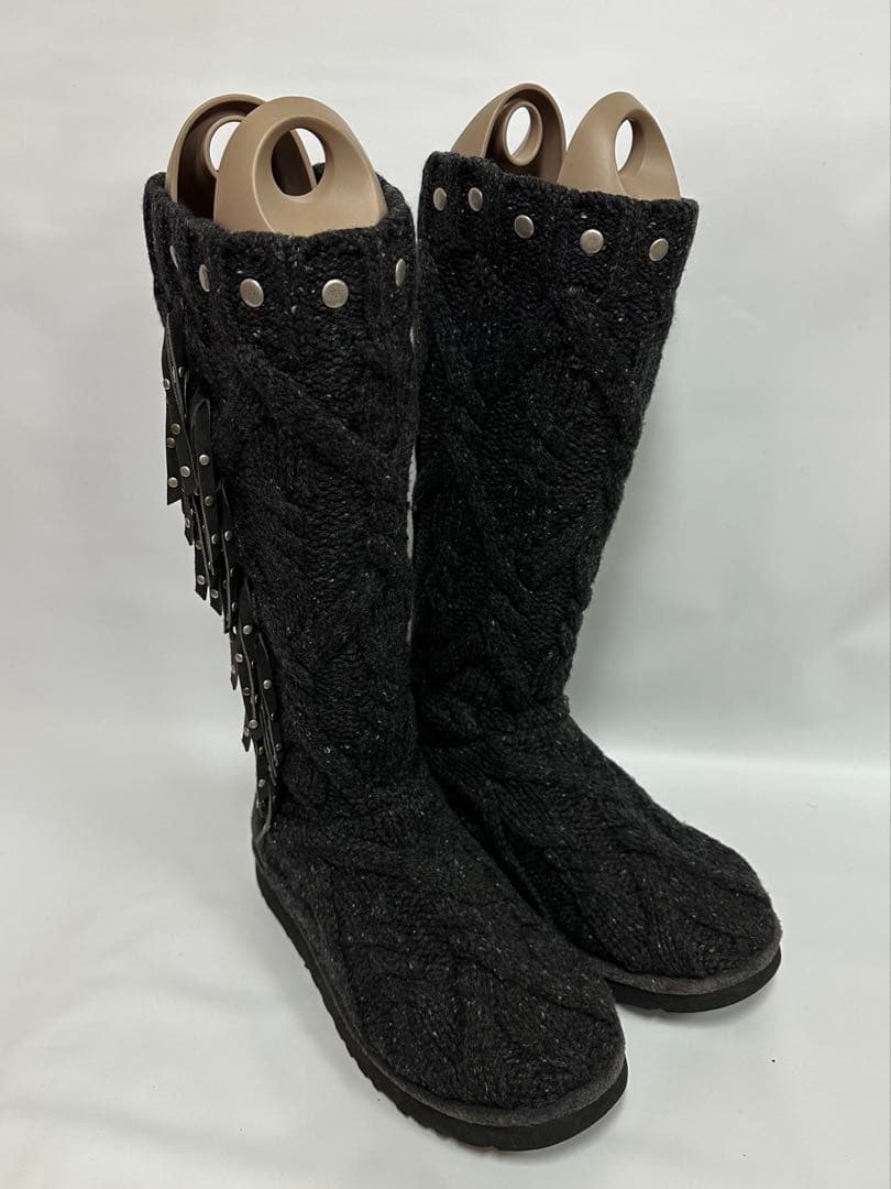 UGG & JIMMY CHOO コラボニットブーツ ブラック　24.0cm