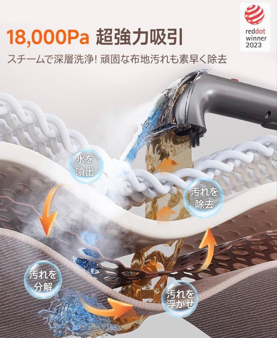 B400❣️リンサークリーナー 100℃蒸気 60℃加熱 18000Pa超強吸引 - メルカリ