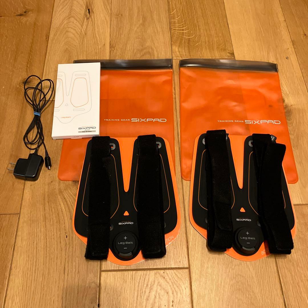 正規品 シックスパッドレッグベルト 2個セット中古品、 ジェルシート新品 SIXPAD（シックスパッド） レッグベルト高電導ジェルシート SIXPAD