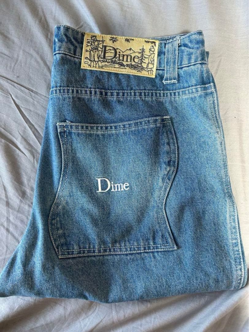 Dime デニムパンツ ライトウォッシュ ストレートレッグ バギーデニム