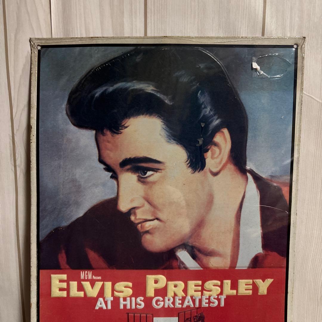 希少90sエルビスプレスリー監獄ロックヴィンテージブリキ看板レトロ