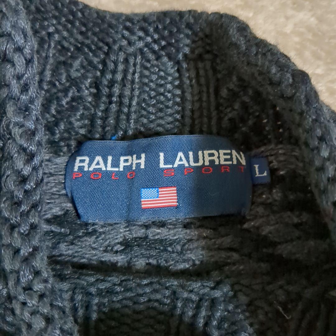 K*2様 90年代 ポロラルフローレン ポロスポーツ ブラック 星条旗ニット