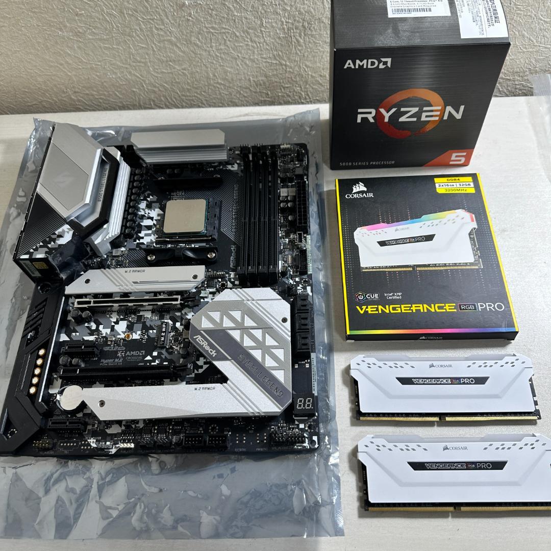 B550M/B Ryzen5 5600X MEM32GB 3点セット販売 Amazon | ASRock AMD Ryzen 5000シリーズ (Soket AM4)対応 B550チップ