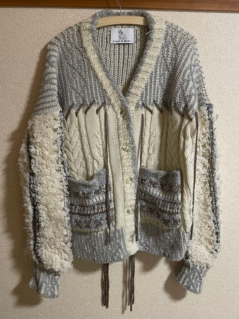 rurumu:♡ Boa sleeve knit cardigan 2021aw