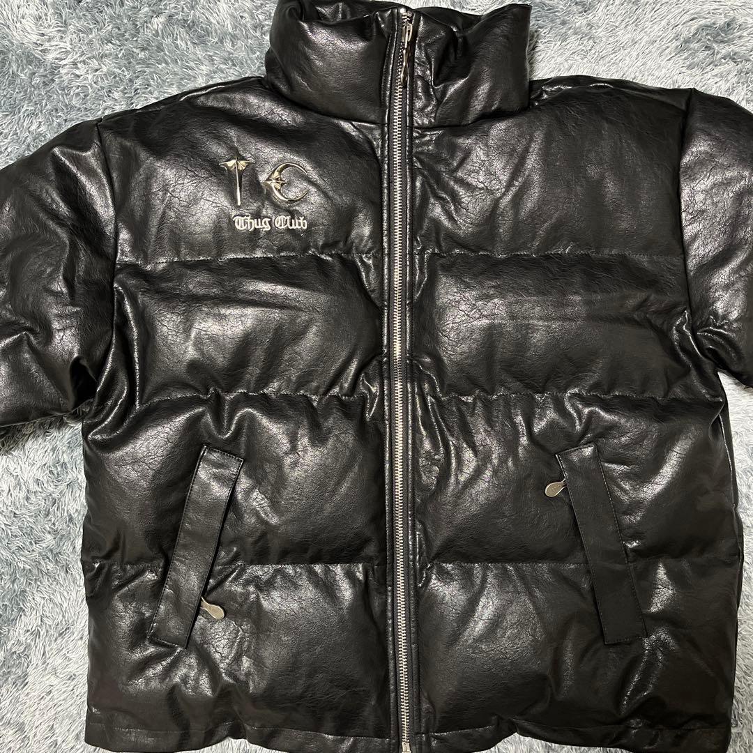 TC LEATHER PUFFER JACKET Thug Club ダウン - メルカリ