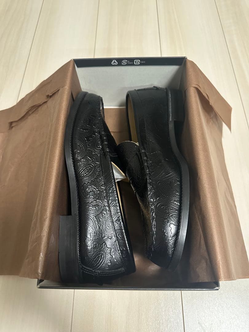 27.5cm 新品 Kenford Fineshoes 全面ペイズリーローファー