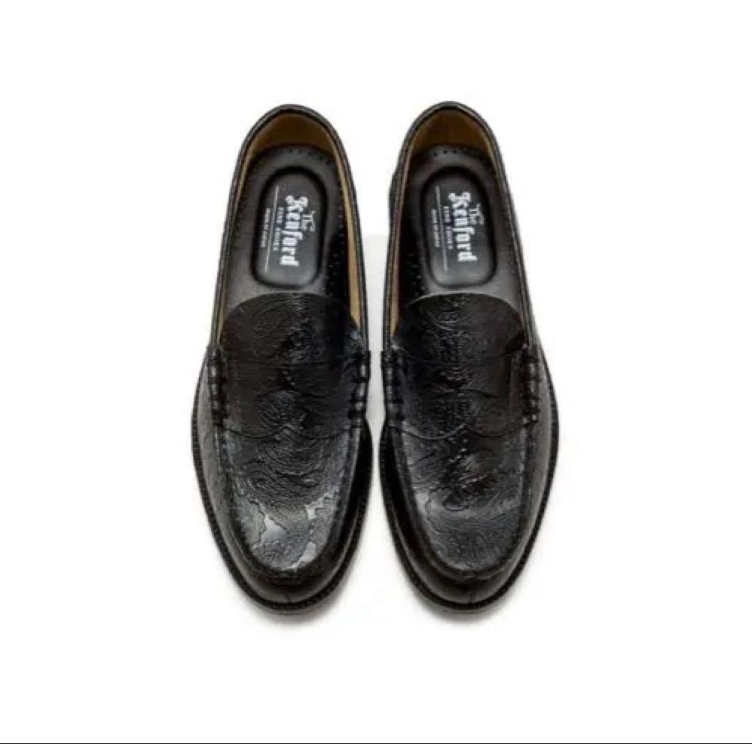 27.5cm 新品 Kenford Fineshoes 全面ペイズリーローファー