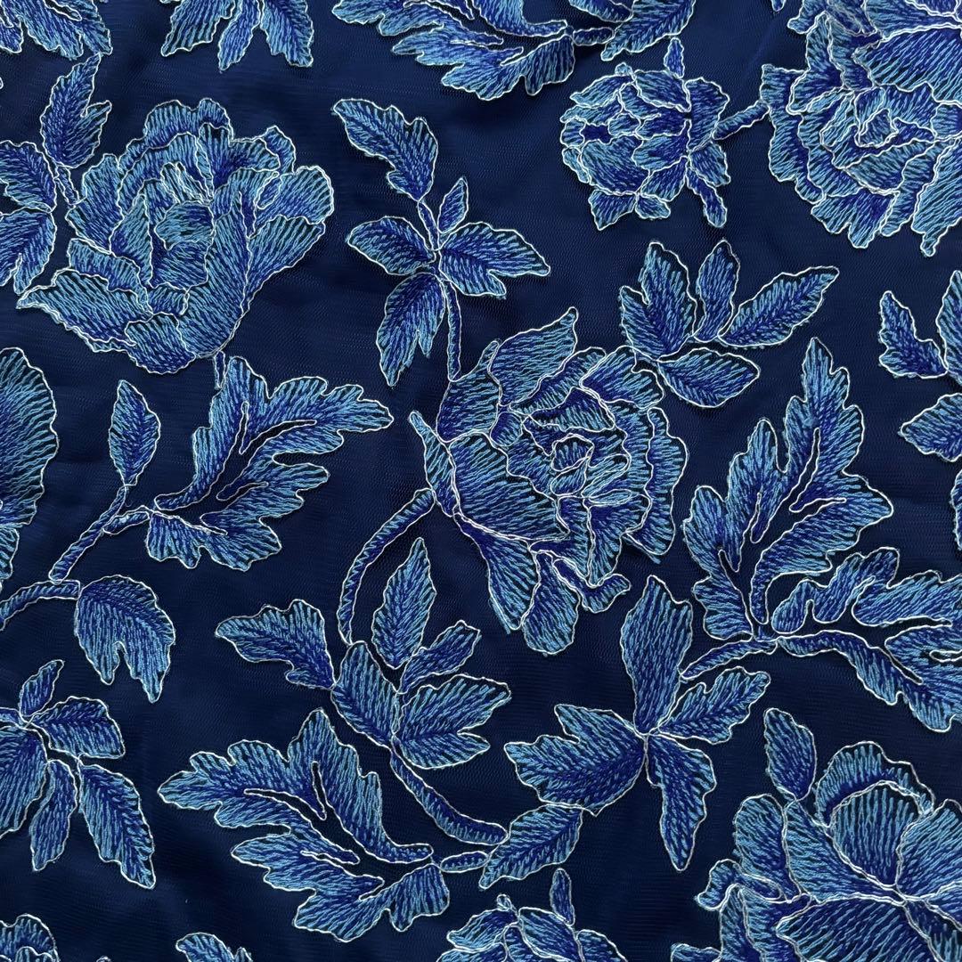 Tadashi Shoji ロイヤルブルー 花柄 総レースドレス - メルカリ