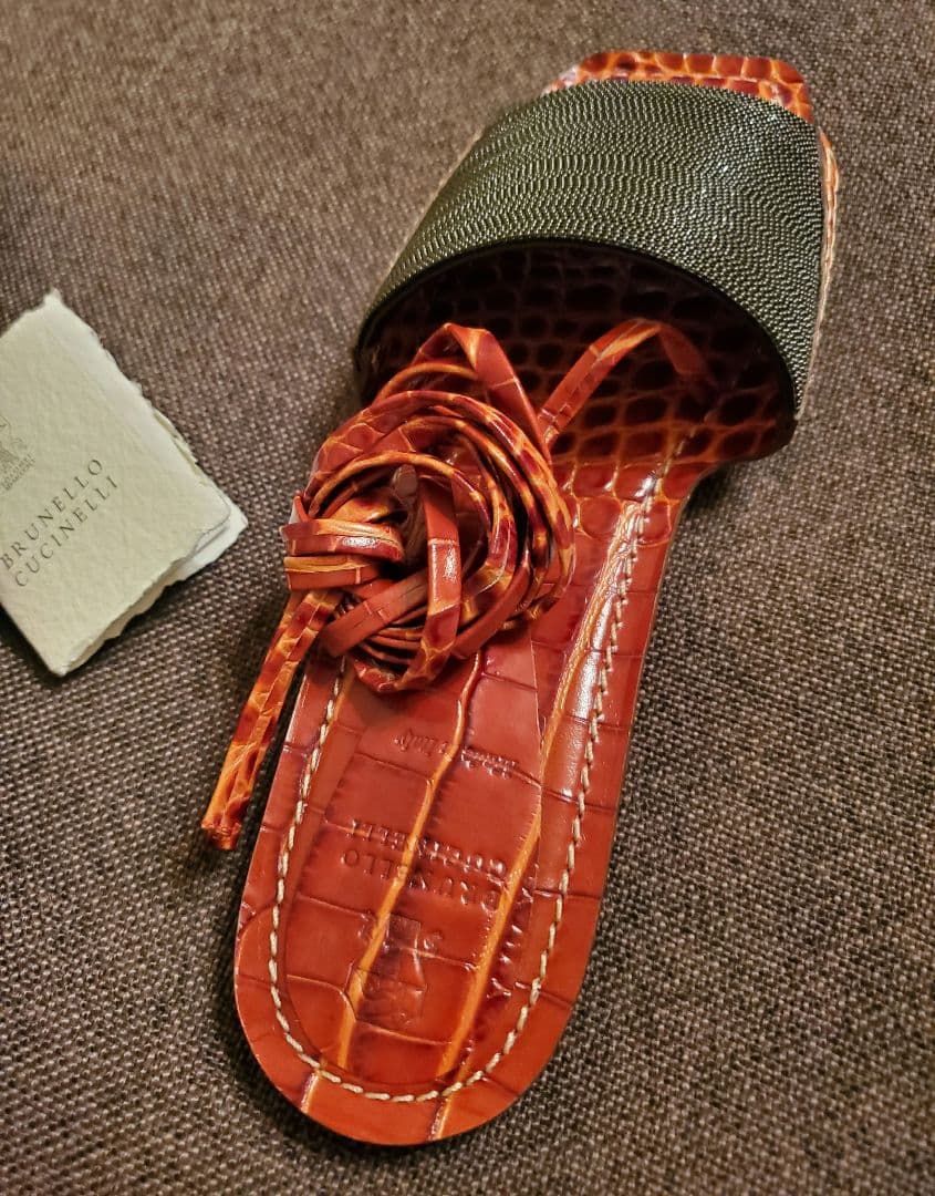 RT-165319様専用 ブルネロクチネリ レザーサンダル 37 - メルカリ