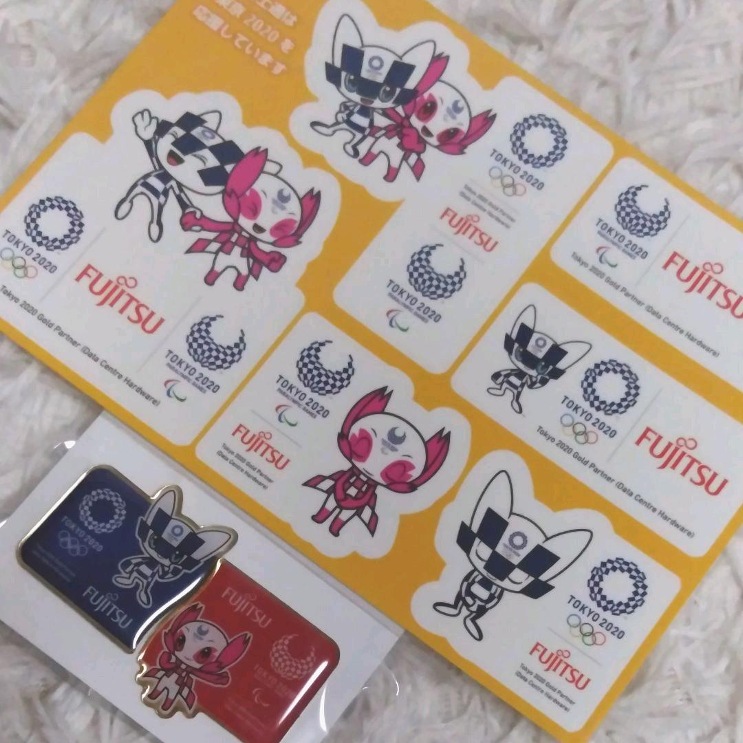 非売品 東京 TOKYO 2020 オリンピック ピンバッジ ステッカー 富士通