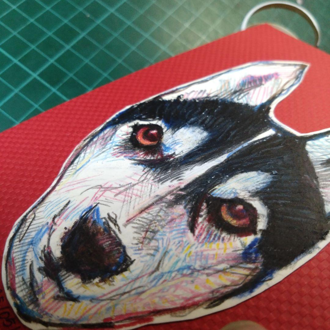 ザビちゃん】【原画肉筆】ワンちゃん・ハスキー