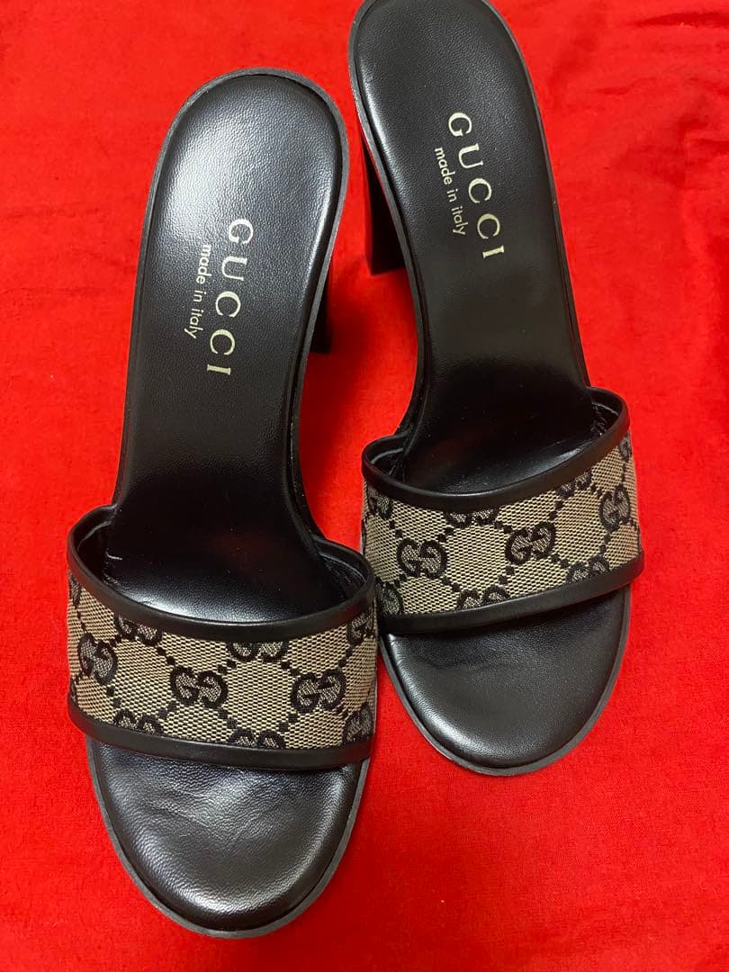 GUCCIグッチ　サンダル　ミュール 中古・古着通販】GUCCI (グッチ) ミュールサンダル ブラウン サイズ