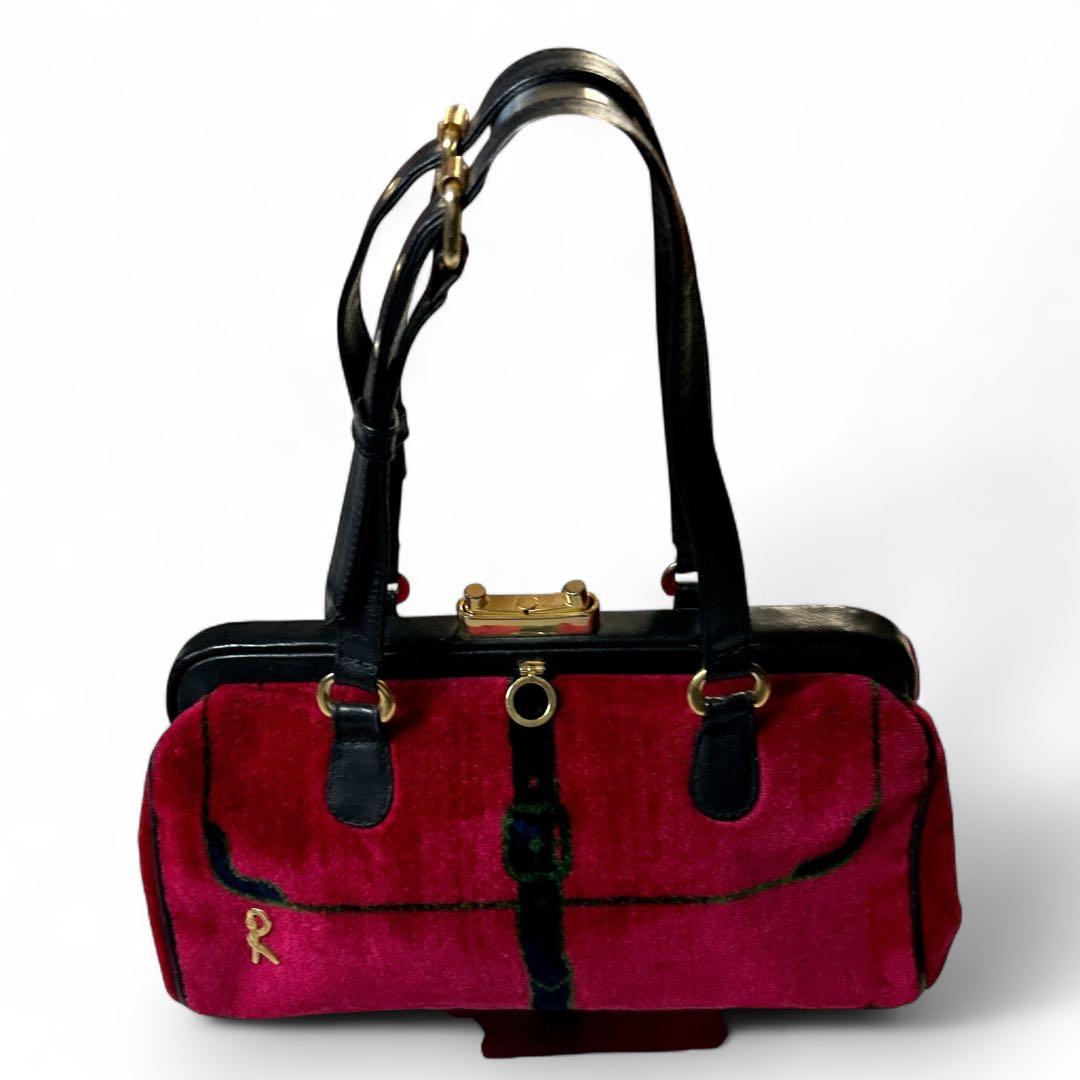 ロベルタディカメリーノ 口金　ベルベット 赤 ハンドバッグ　ロゴ　がま口 楽天市場】Roberta di Camerino ロベルタ・ディ・カメリーノ ロゴ