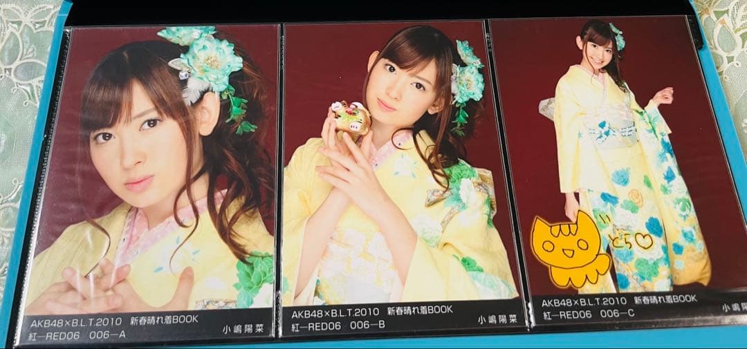 AKB48小嶋陽菜BLT2010新春晴れBOOK　赤　黒　ブルー　生写真 18枚