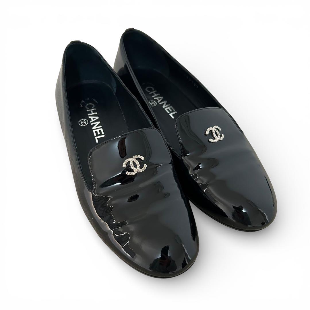 美品 シャネル　オペラシューズ　ローファ フラットシューズ 24.5cm