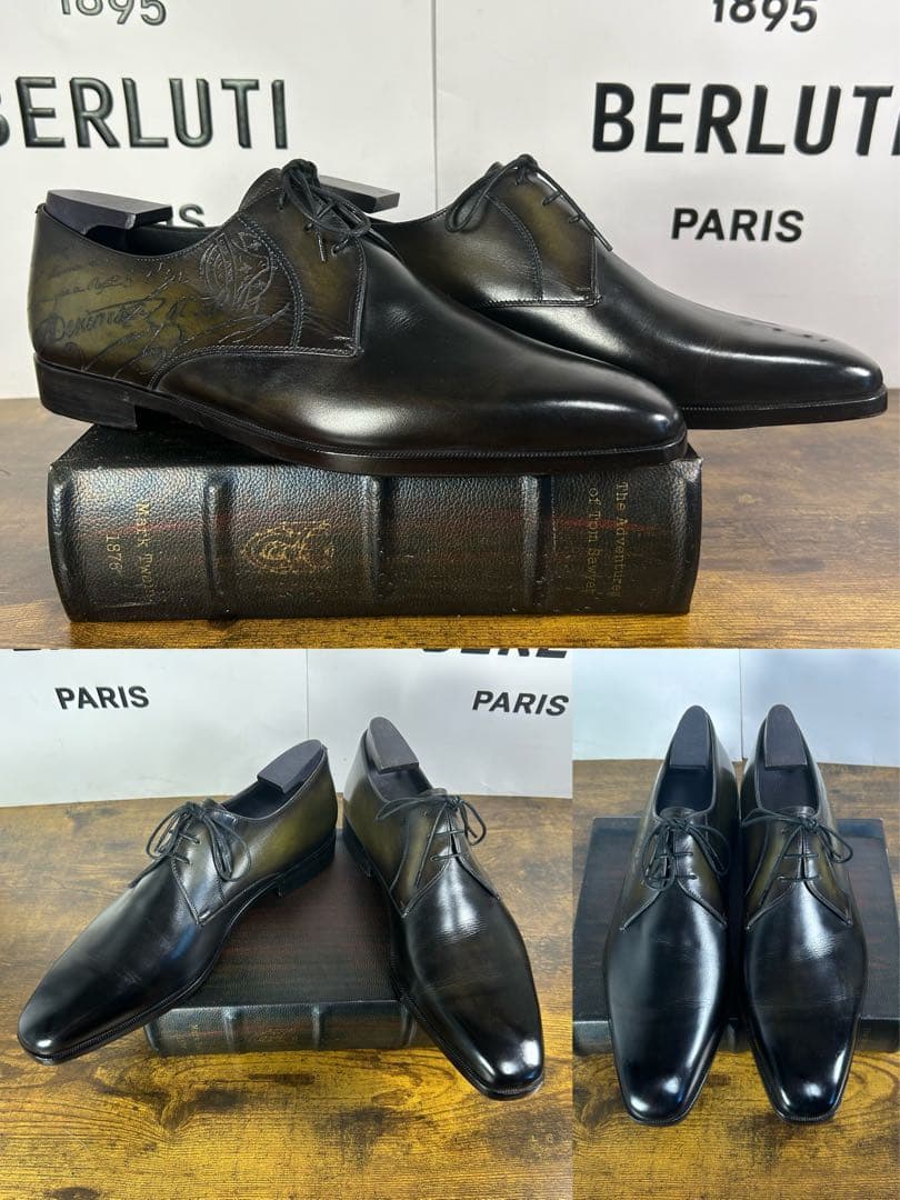 希少 付属品完備 Berluti デムジュール プレーントゥ レザーシューズ 8