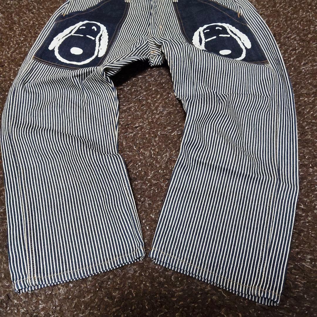 スヌーピー 児島ジーンズ 岡山デニム ヒッコリー デニムパンツ