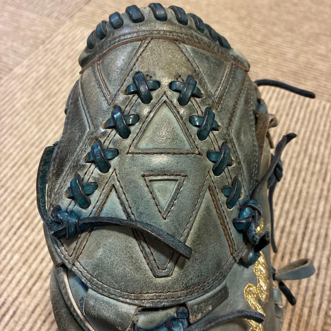 即戦力 ミズノ 野球 硬式 ピッチャーグローブ ブルー 男性使用 1/18取