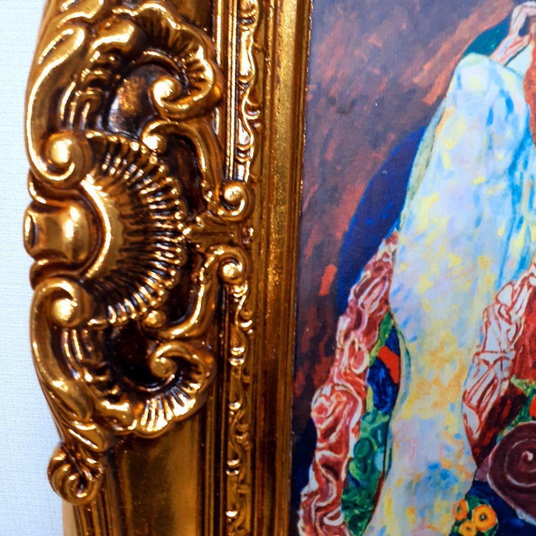 グスタフクリムト作画 TheMaiden 良質キャンバス 豪華 金箔額絵 - メルカリ