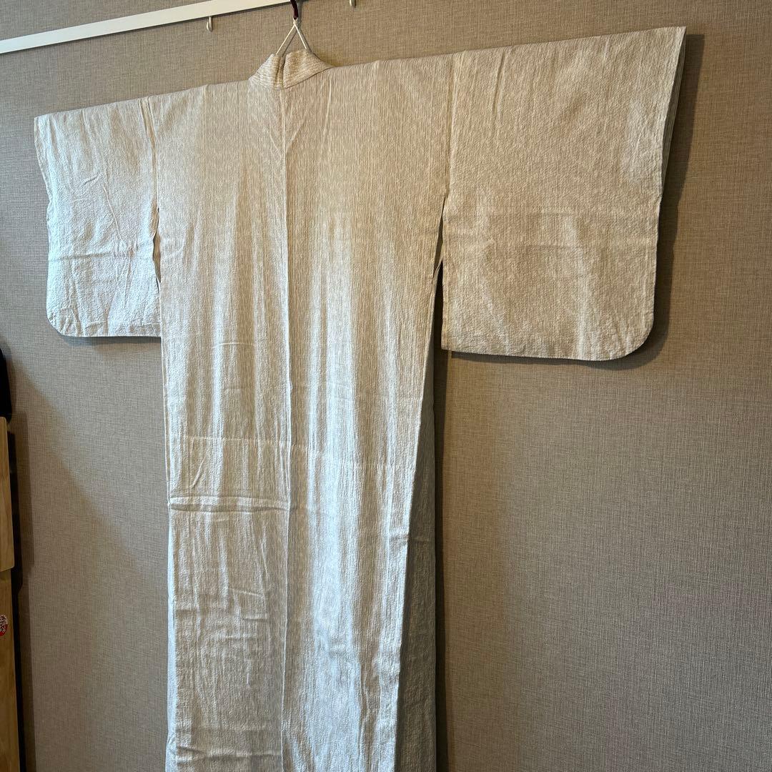 美品　トールサイズ　阿波しじら　浴衣　単衣　裄丈69 身丈168