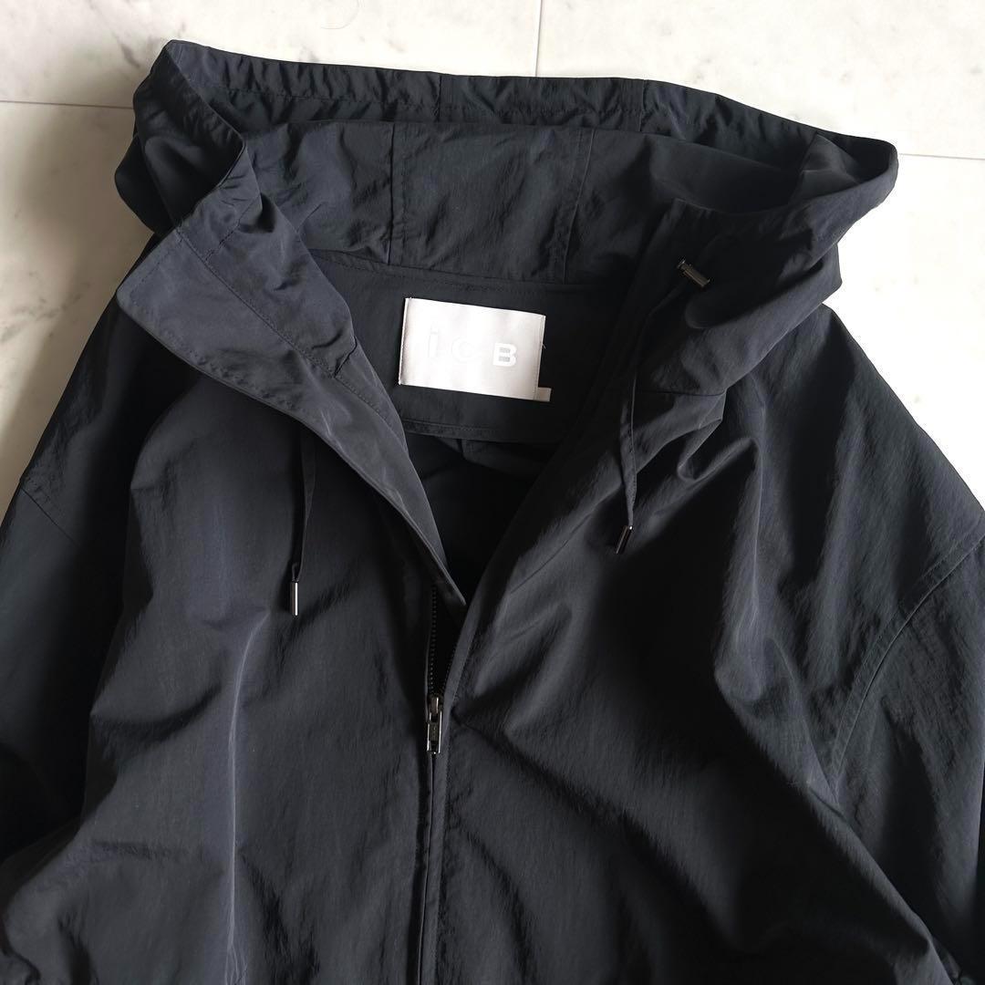 極美品 アイシービー 撥水 大きいサイズ44 ロングマウンテンパーカー 黒
