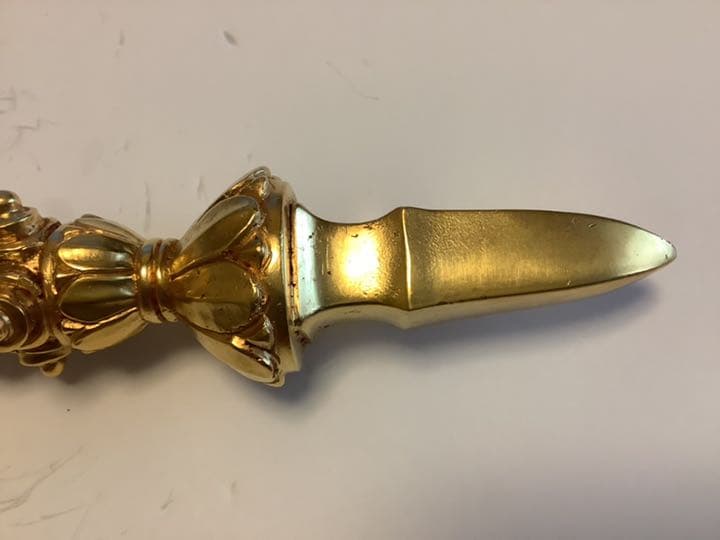 《 新品　1点物 》24金張り　独鈷杵　プルパ　仏教　特大　約23センチ　10