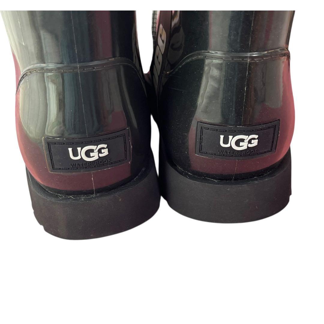 MT様綺麗 アグ UGG クラッシッククリアミニ レインブーツ ブラック24cm