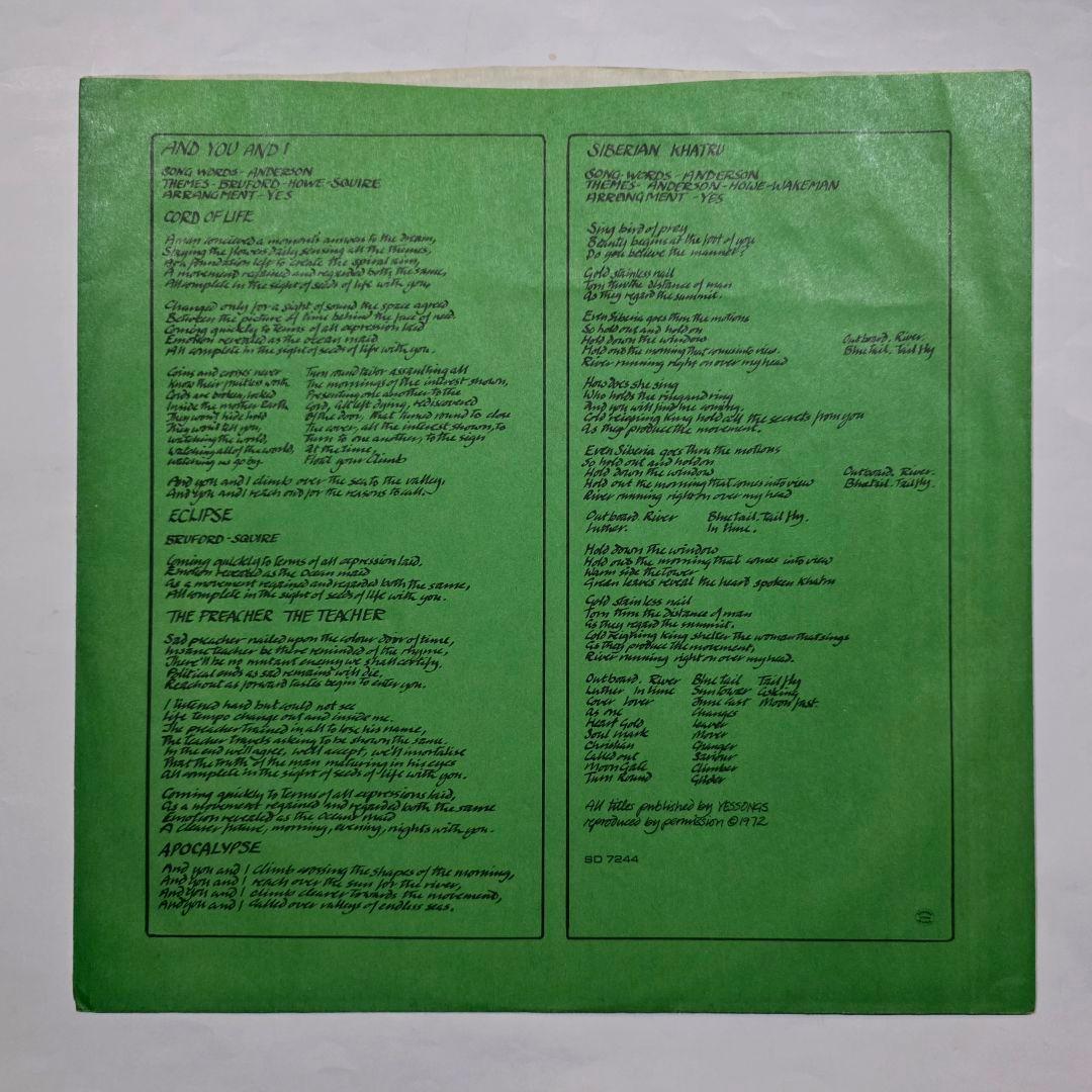 希少高音質 Yes / Close To The Edge USオリジナル盤初期