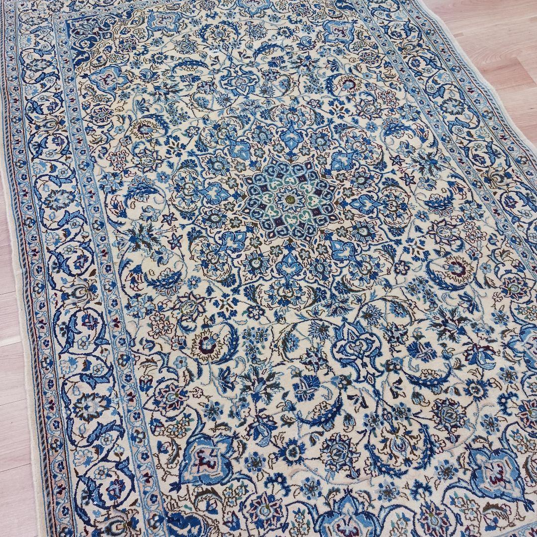 おはなY2602 ペルシャ絨毯 イラン ナイン産 ウール 手織り絨毯 大判 おはな様専用Y2602 ペルシャ絨毯 イラン ナイン産 ウール 手織り絨毯