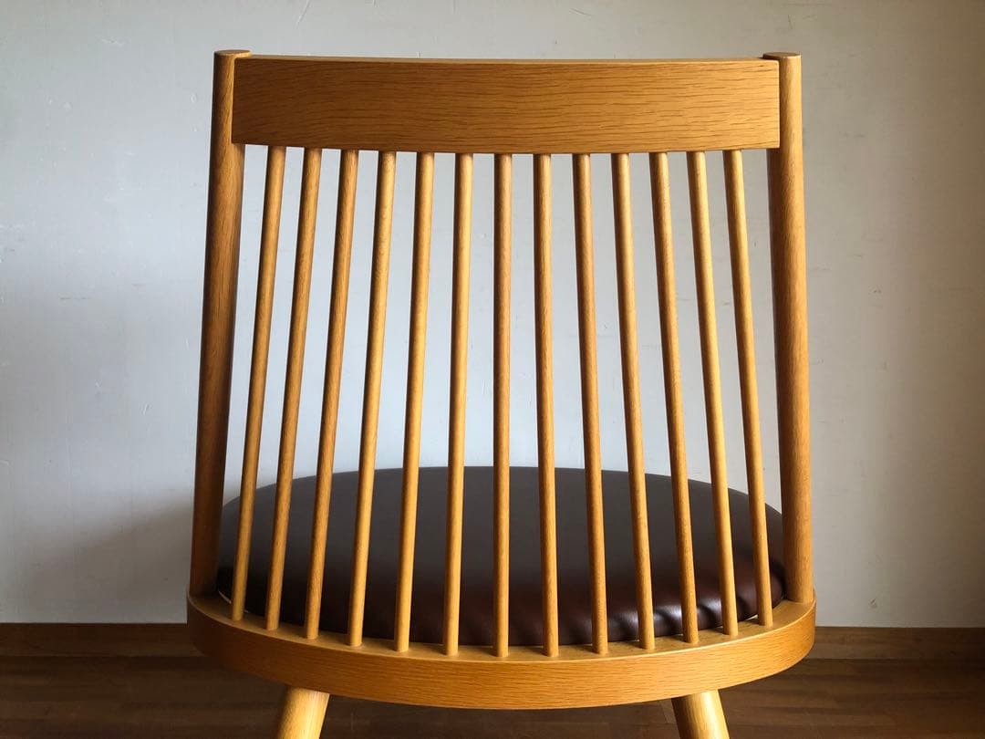 天童木工 豊口克平デザイン スポークチェア ナラ材 レザー 本革張り