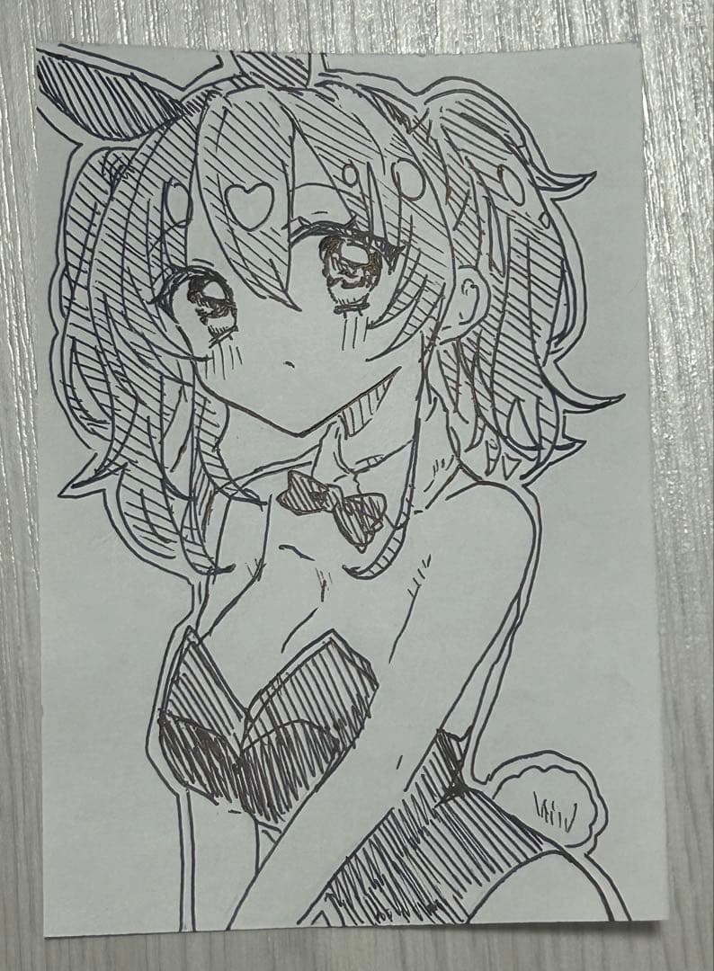 手描きイラスト アナログイラスト オリジナルイラスト 女の子 バニー