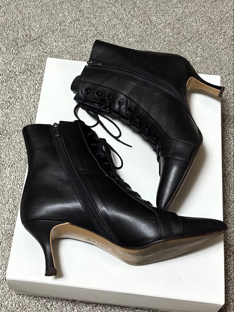 DIANA レースアップブーツ 24.5cm 黒　卒業式　袴