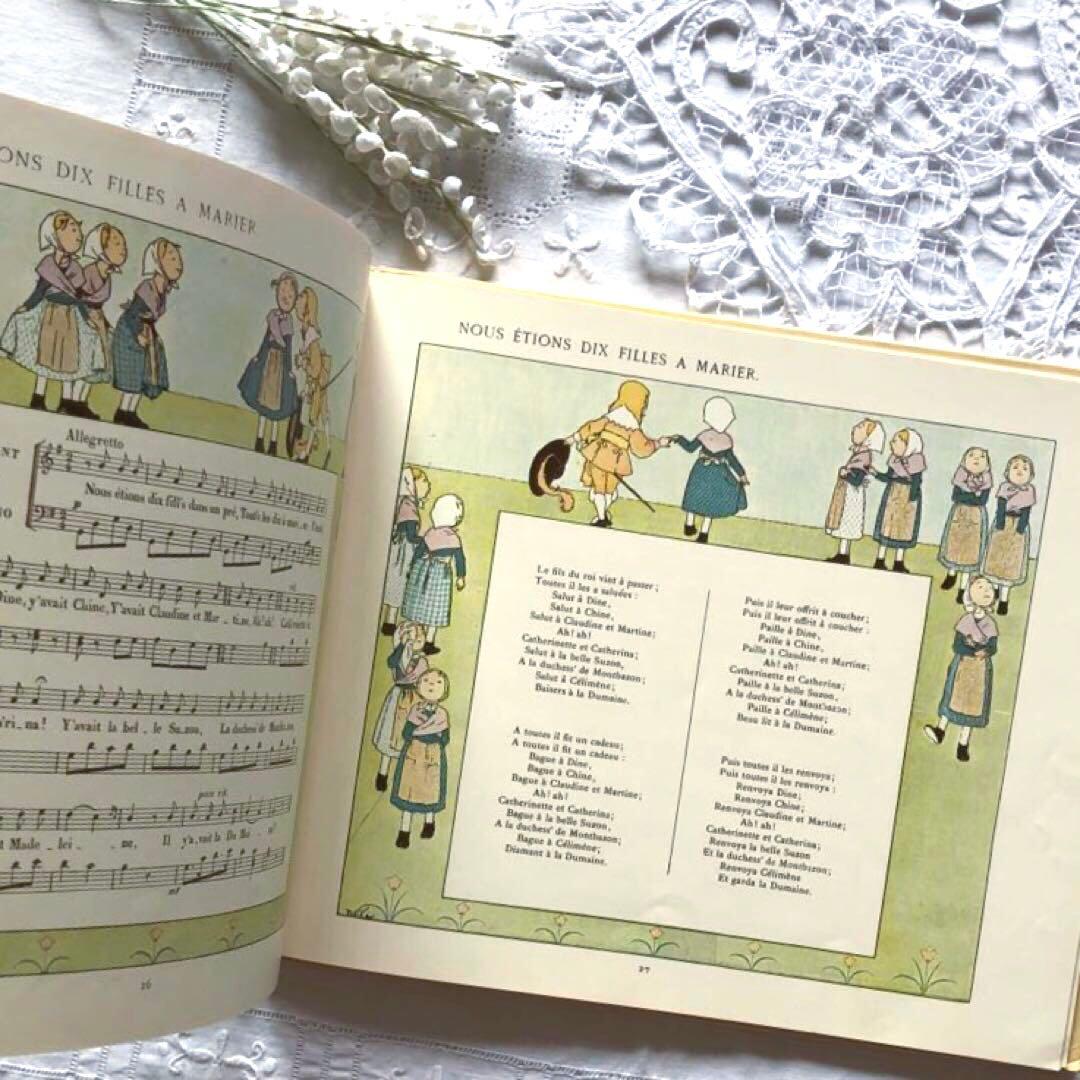 RV71 洋書 モンヴェルの楽譜絵本 ♡ かわいいフランス楽譜絵本 - メルカリ