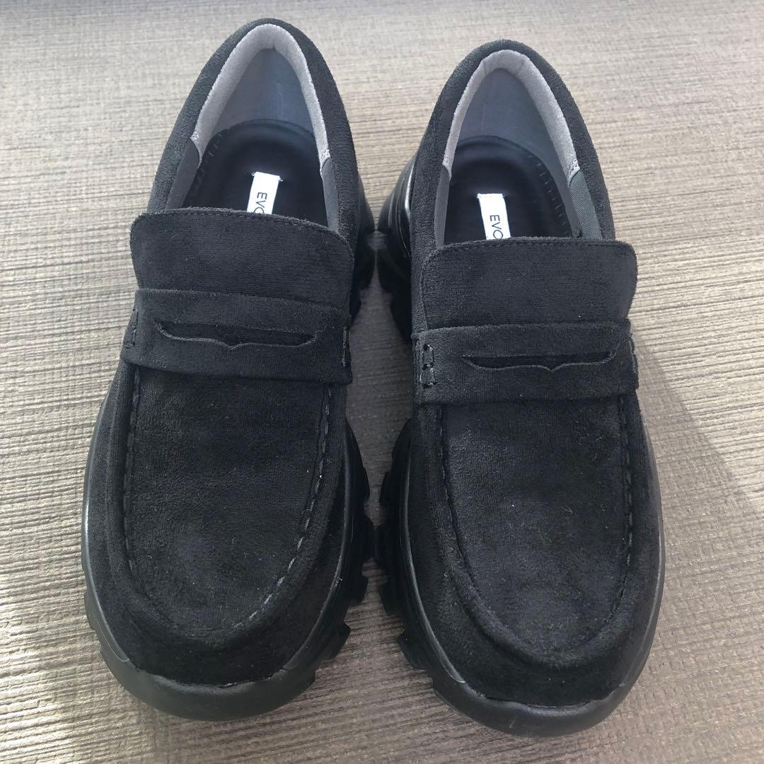 EVOL スニーカーソールローファー　ブラック　M EVOL（イーボル） ローファー 「S-LLサイズ展開・軽量」スニーカー