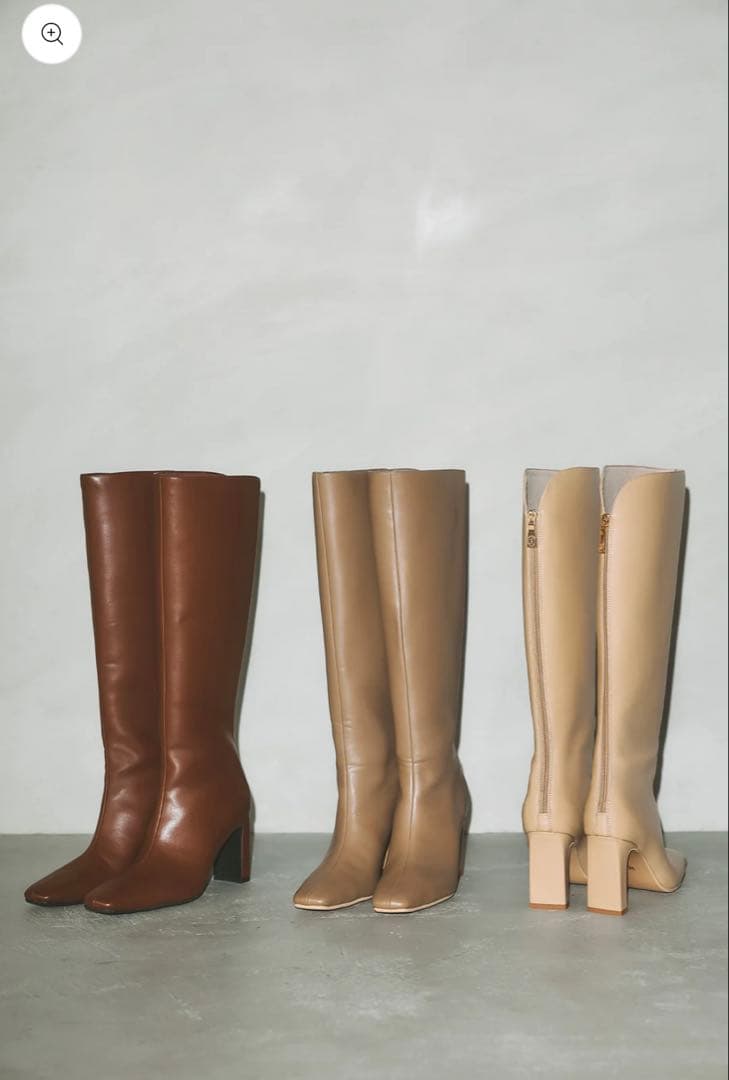 polaura ロゴジップスクエアトゥロングブーツ - メルカリ