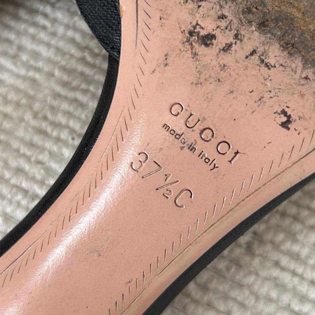 GUCCI グッチ ミュール サンダル ヒール GG 黒 24.5cm