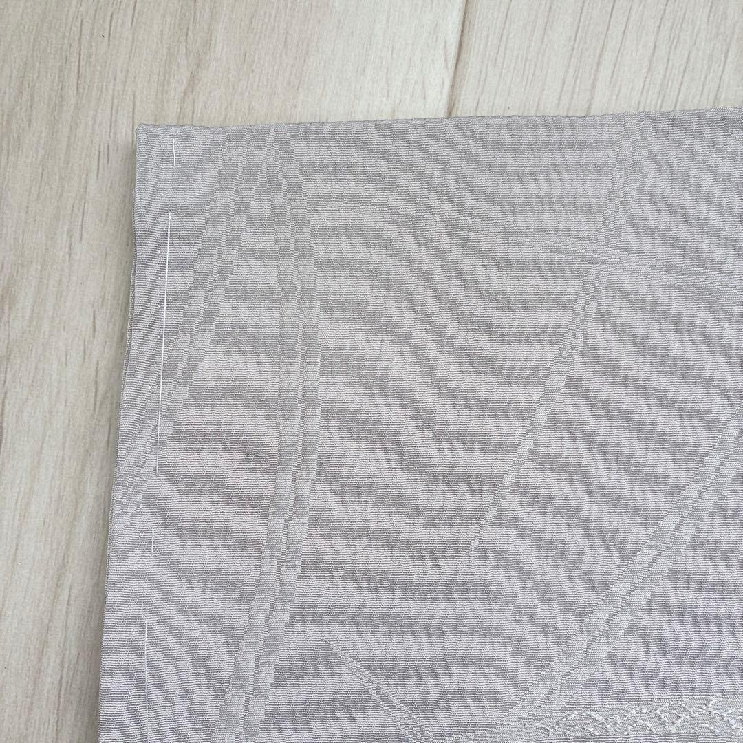 色無地 フルセット 着物 正絹 しつけ糸付き ホワイトグレー 一つ紋 G4