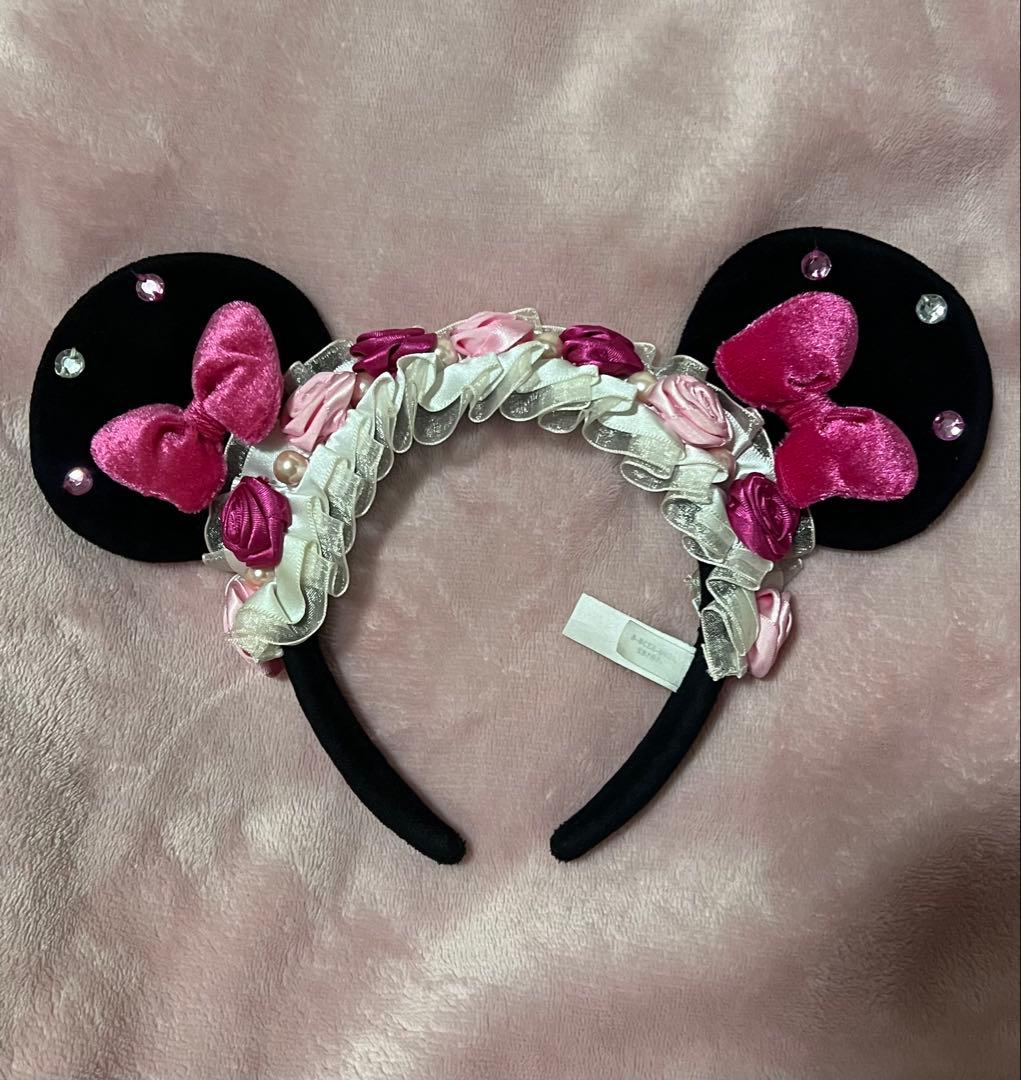 ディズニー カチューシャ ミニーちゃん 薔薇 レース 廃盤 レア - メルカリ