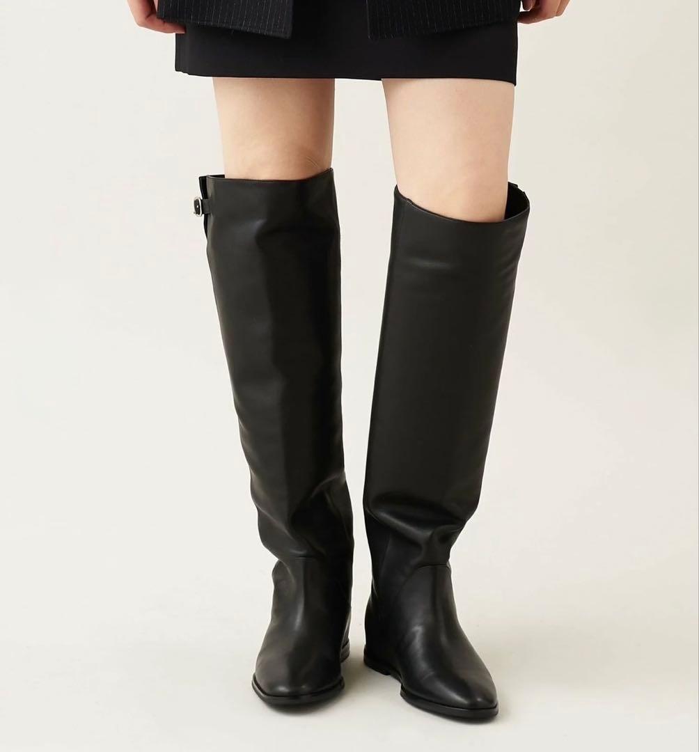 ODETTE E ODILE サイドトップベルト ロングブーツ 黒 23.5cm