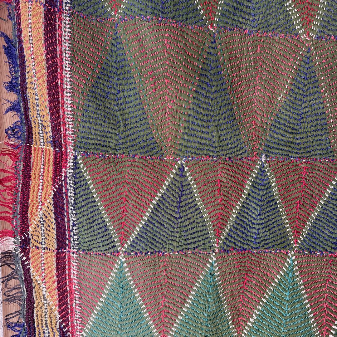 未使用＊訳アリ ヴィンテージラリーキルト グリーントライアングル