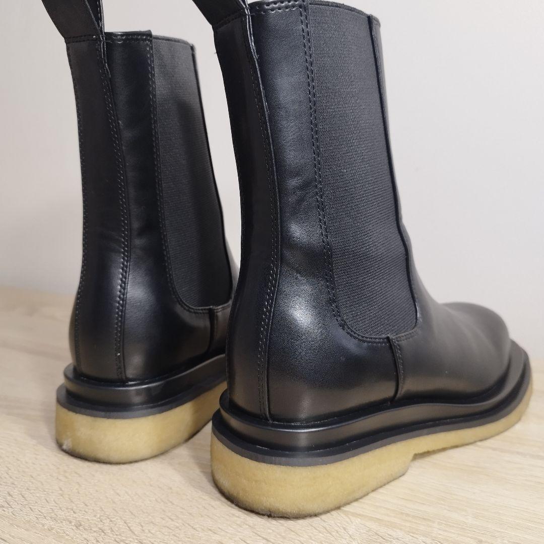 美品 TODAYFUL 厚底サイドゴアブーツ ブラック レザー 24.5cm