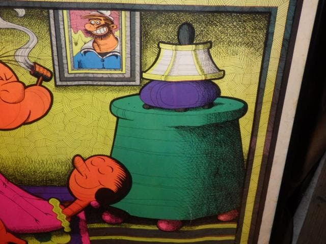 70'S☆ポパイ☆オリーブ☆アート☆ブラックライトポスター☆ビンテージ