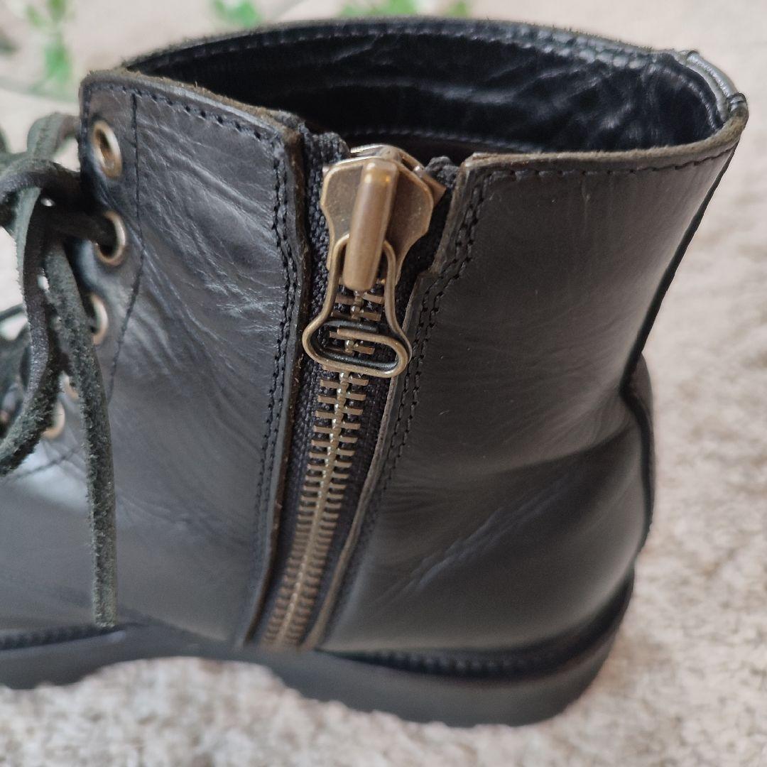 美品BUTTERO(ブッテロ) サイドジップワークブーツ ブラック26cm 40