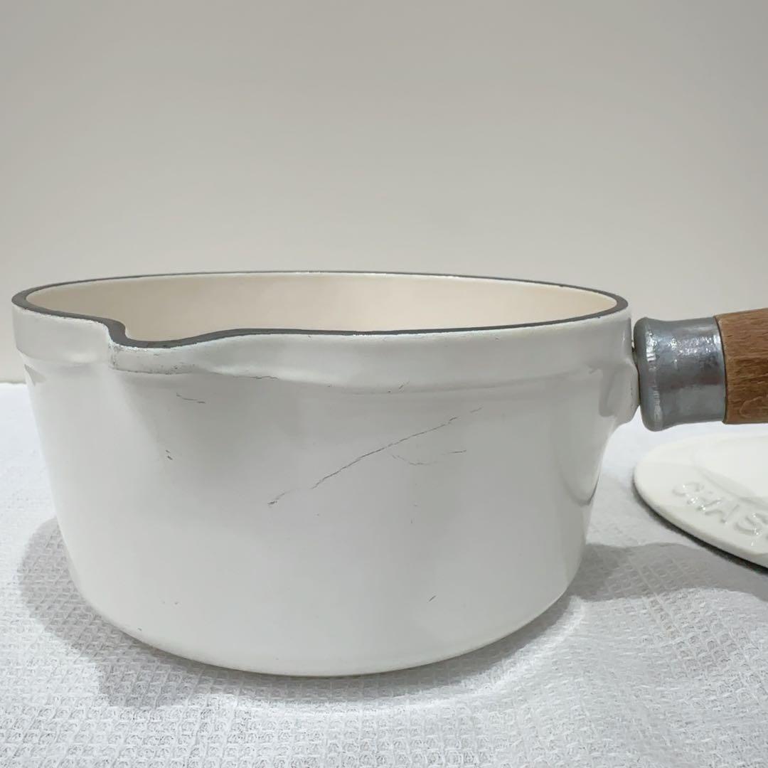 シャスール ソースパン ミルクパン 16cm ホワイト 片手鍋 ホーロー鍋