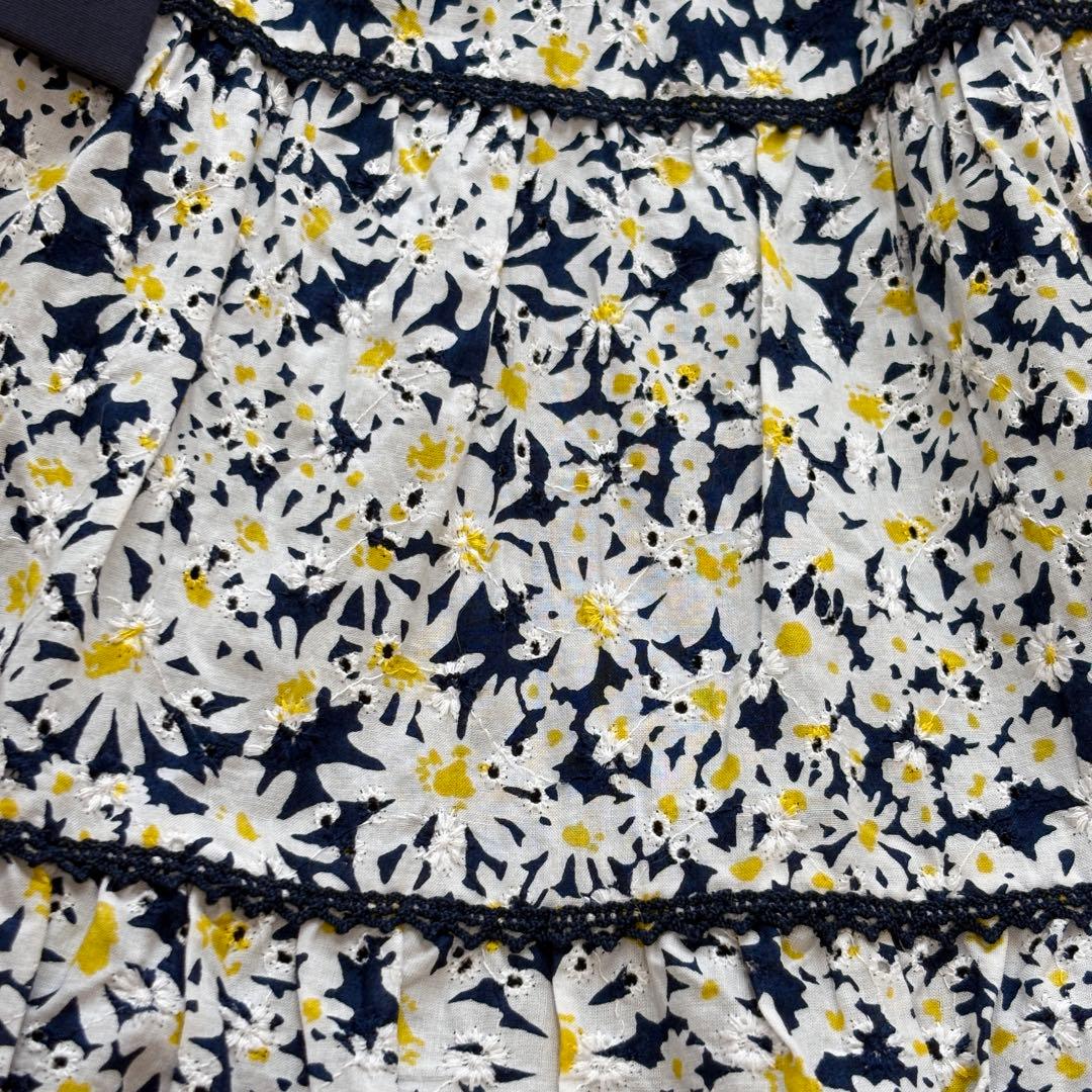 美品】エムズグレイシー リボン フレアワンピース ティアード 花柄