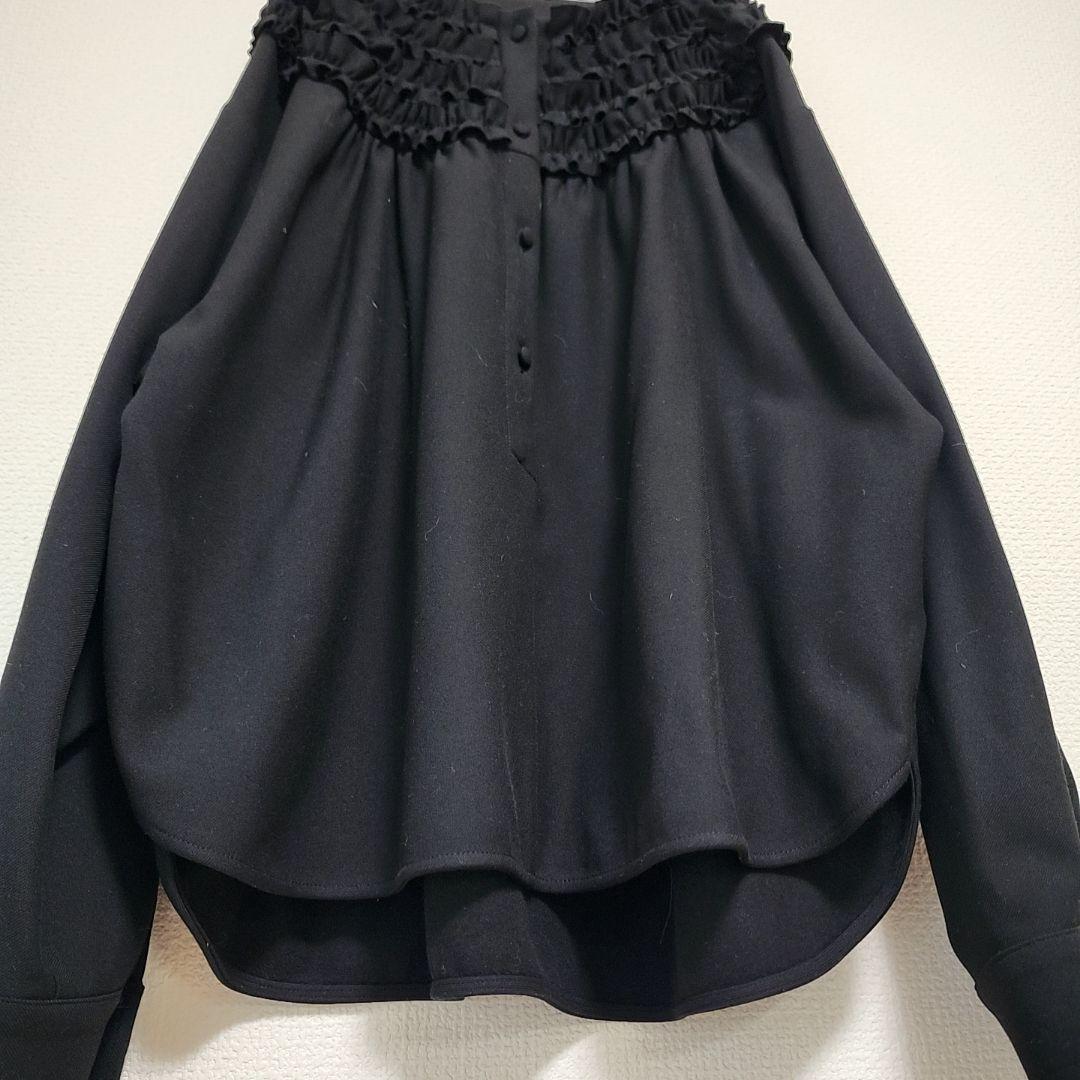 ロージーモンスター 裏起毛 ミニフリルブラウス 黒 フリー 秋冬