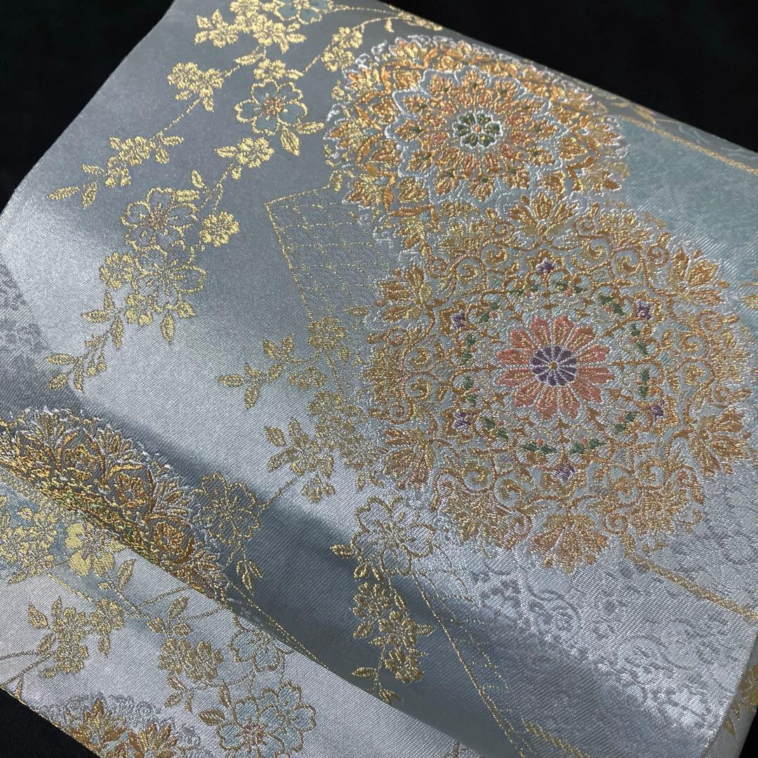 袋帯 ワンタッチ作り帯 マジックテープ 二重太鼓 付け帯【吉祥華紋】正絹