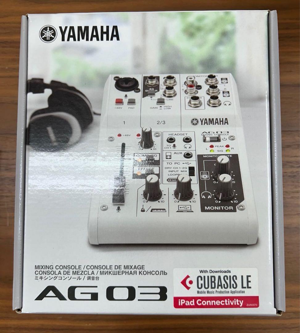 YAMAHA製ミキシングコンソールAG03 さまざまな機器や楽器が接続でき、配信やモバイルで便利な機能を搭載