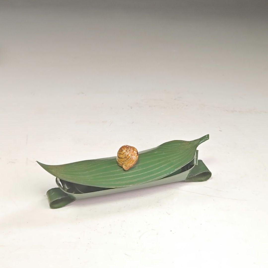 イ998 香合『中川正斉』『乾漆 竹笹かたつむり 香合 共箱』漆塗 茶道具